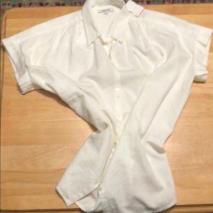 Madewell small cotton shortsleeved button blouse